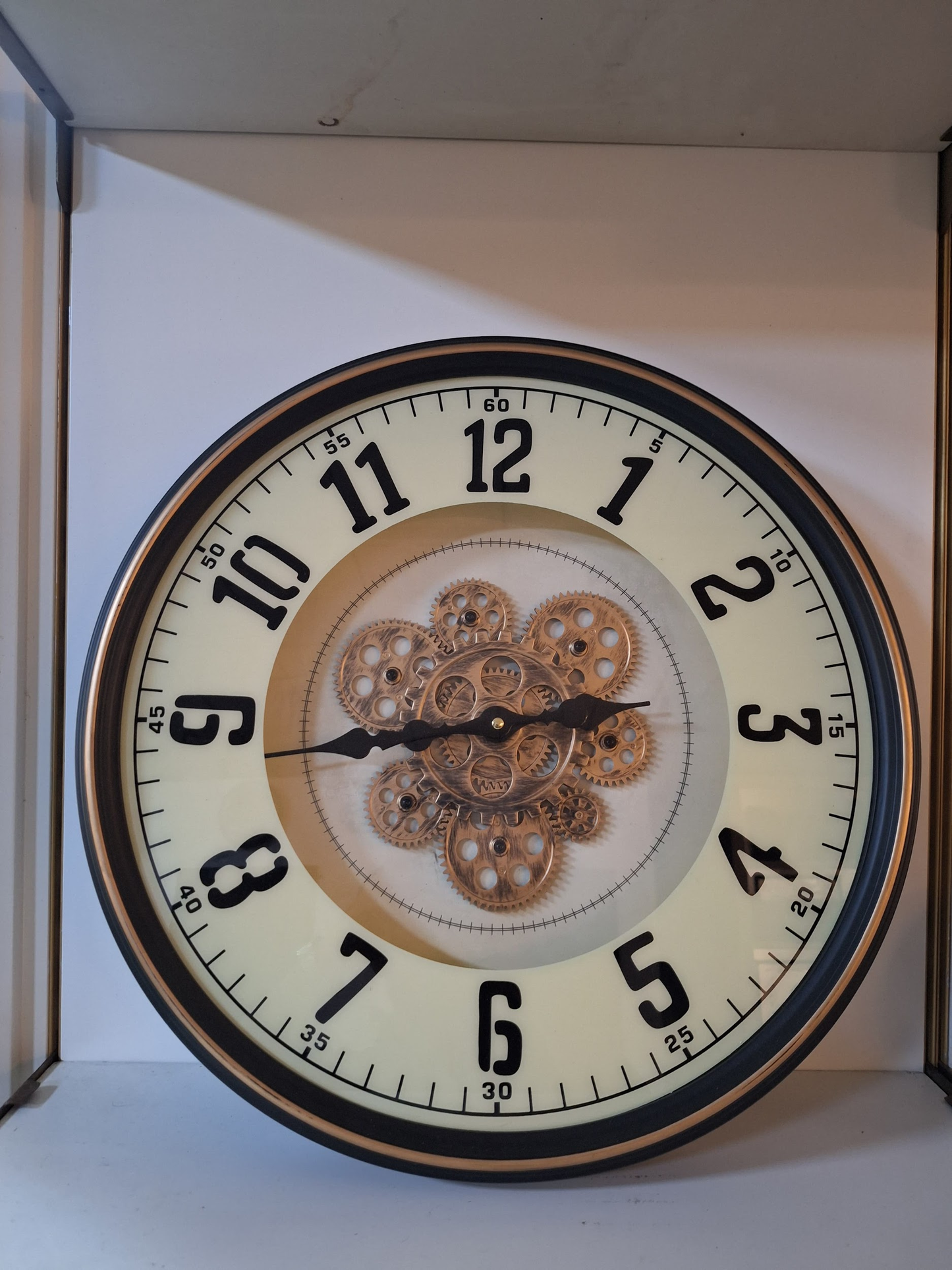 Vintage Platform Design Gear Numeric Wall Clock