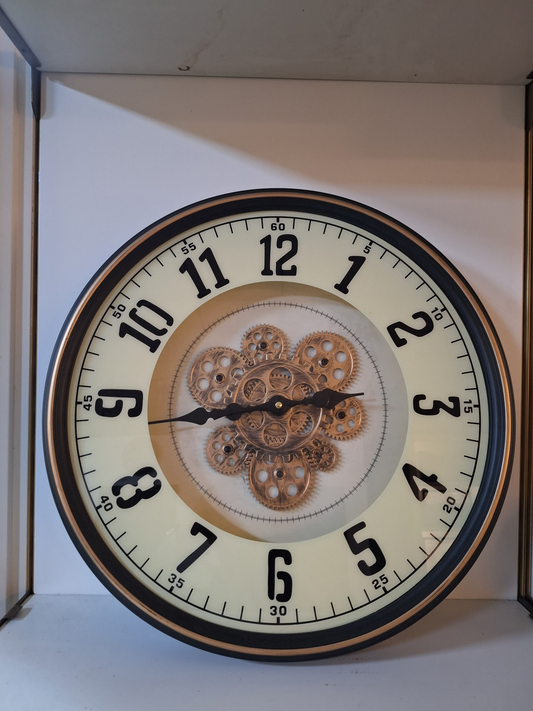 Vintage Platform Design Gear Numeric Wall Clock